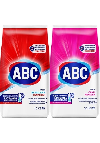 Abc Matik Toz Çamaşır Deterjanı 20kg 2pk 10kg Karma Set132 Yıkama