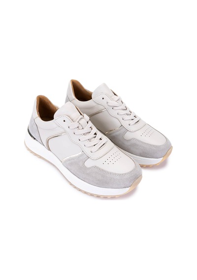 Tamer Tanca Kadın Hakiki Deri Bej Süet Sneakers & Spor Ayakkabı 258 3482 Bn Ayk Sk25-26 Bej Suet/dr/gold Bej