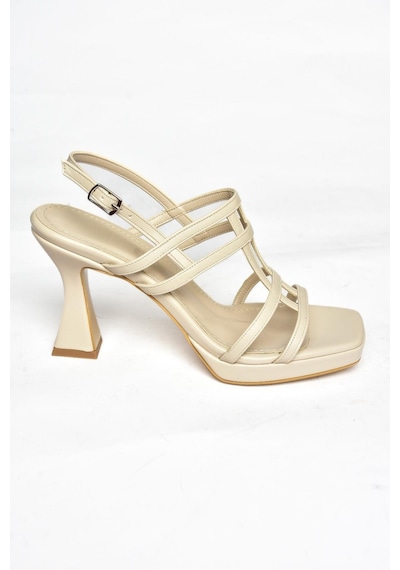 Fox Shoes S569316009 Ten Kalın Topuklu Kadın Ayakkabı Ten Rengi