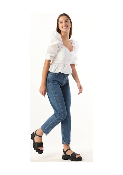 Kadın Yüksek Bel Jean Pantolon Mavi 001
