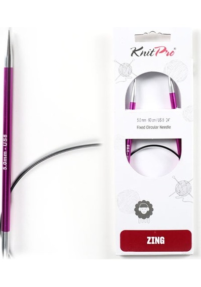Knitpro Zing 5 Mm 60 Cm Sabit Misinalı Şiş 60cm 47101
