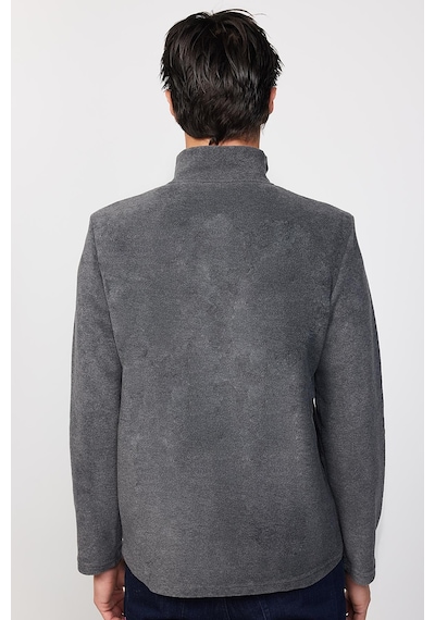 Tudors Erkek Standart Fit Rahat Kesim Tüylenme Yapmayan Soğuk Geçirmez Antrasit Dik Yaka Polar Sweatshirt-30140-antrasit Antrasit