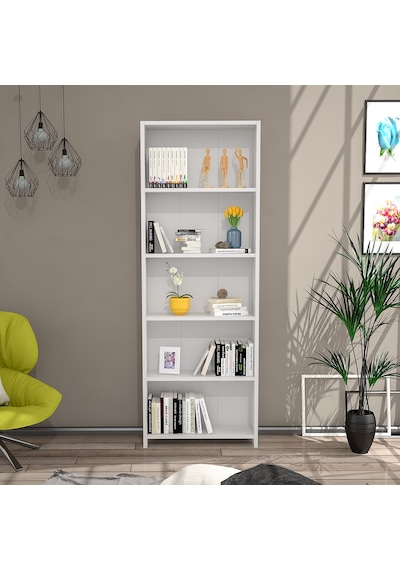 Nurmobilya Nur Mobilya Melissa 5 Raflı Kitaplık Beyaz