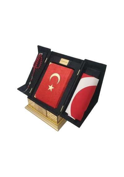 Kabe Maketli Bayraklı Hafız Boy Kuranı Kerim