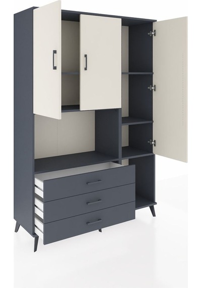 Hyperion Dolap 6 Raflı 3 Çekmeceli 3 Kapaklı 132x44x195 Antrasit-aytaşı/antrasit Aytası/antrasıt Hyperion Dolap 6 Raflı 3 Çekmeceli 3 Kapaklı 132x44x195 Antrasit-aytaşı/antrasit Aytası/antrasıt