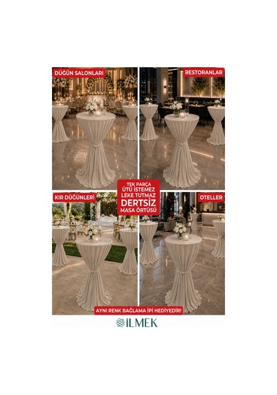Dertsiz Bağlamalı Bistro Masa Örtüsü - Düğün Davet Organizasyon Otel Restoran Kokteyl Masa Örtüsü Kum Beji Kum Beji Dertsiz Bağlamalı Bistro Masa Örtüsü - Düğün Davet Organizasyon Otel Restoran Kokteyl Masa Örtüsü Kum Beji Kum Beji