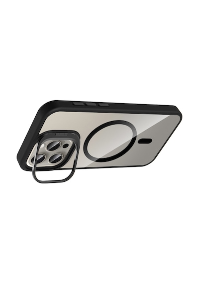 Subutu Apple Uyumlu iPhone 15 Pro Max Kılıf Standlı Ve Kamera Lens li M-safe Şarj Özellikli Sbt Etro Kapak - Pemb Pembe