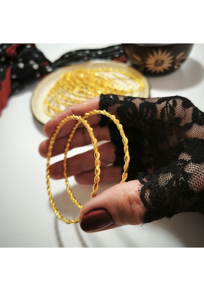 925 Ayar Gümüş İkili Adana Burma Gold Bilezik Sl9803 Gold