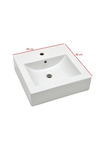 Ece Banyo - Sekura Tezgah Üstü Lavabo 49 Cm Beyaz - 7732