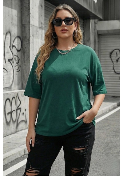 Mily Kadın Büyük Beden Battal Basic Bisiklet Yaka Pamuklu T-shirt Rahat Kesim Unisex Sevgili Kombini Yesıl Mily Kadın Büyük Beden Battal Basic Bisiklet Yaka Pamuklu T-shirt Rahat Kesim Unisex Sevgili Kombini Yesıl