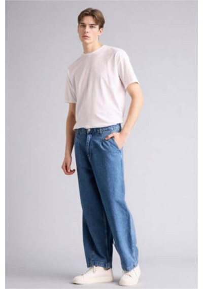 Defacto Esnek Belli Barrel Fıt Mavi Erkek Jean Pantolon F8997ax/nm28 Mavi