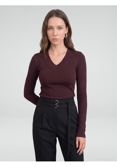 Dilvin 33286 Sıcak Tutan V Yaka Bra-free Top K.mürdüm