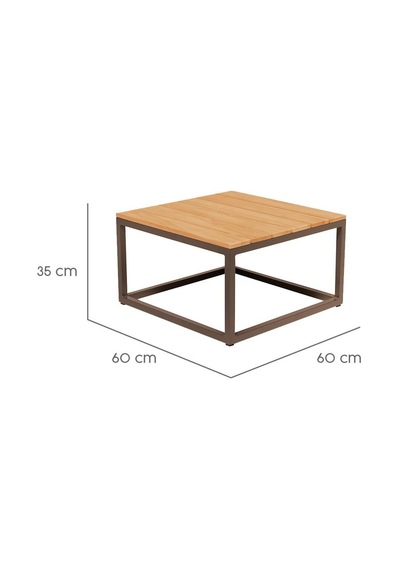 Rio Kare Sehpa 60x60 Cm Kahverengi