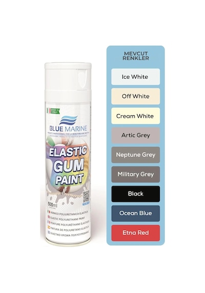 Blue Marine - Pu Elastik Şişme Bot Ve Yüzey Boyası Arktik Gri 500 Ml : Esnek, Su Bazlı Ve Uzun Ömürlü Renklendirme Çözümü
