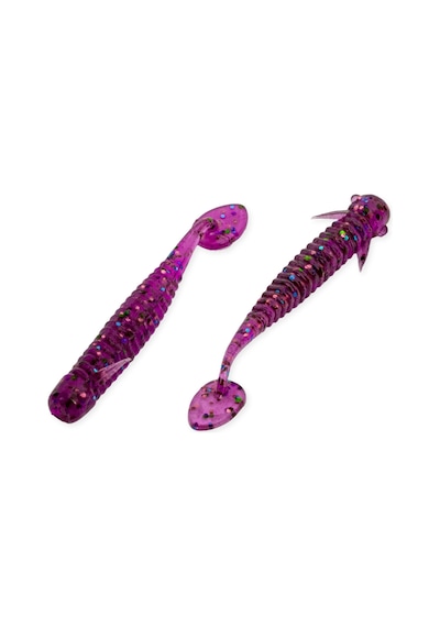 Karides Kokulu Uv Silikon Kurt Yem - 1 Gram - 50mm - Fishack Wormix - 10 Adet Purple Uv Silikon