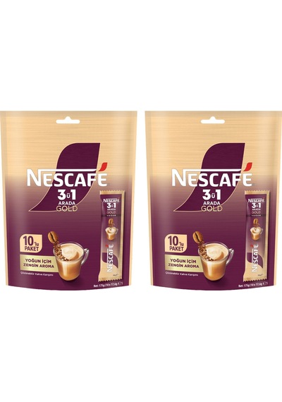 Nescafe Gold 3in1 Yoğun İçim 17 Gr 10 Lu X 2 Adet Çözünebilir