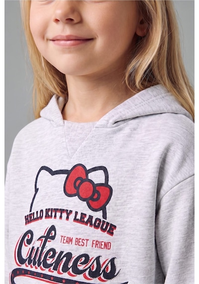 Defacto Kız Bebek Hello Kitty 2li Takım Kapüşonlu Sweatshirt Tayt G6834a525wngr85 Gri-gr85