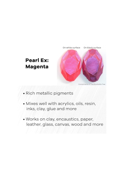 Pearl Ex Pigment Tozu 0.5oz Macenta - Epoksi Reçine, Suluboya, Kaligrafi Mürekkebi Ve Kil İçin Gevşek Mika Tozu - Ep Genel