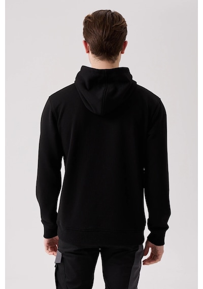 Sanfords Kordonsuz Hoodıe Erkek Kapüşonlu Sweatshirt SiYAH
