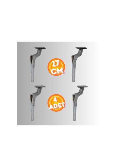 17 Cm Metal Zirve Ayak Koltuk Ayağı Mobilya Ayağı Ünite Ayağı Konsol Ayağı Puf Berjer Ayağı 4 Adet Krom