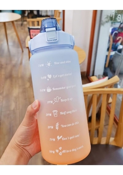 Su Matarası Su Şişesi Suluk 2 Litre Motivasyonel Spor Salonu Su Ş