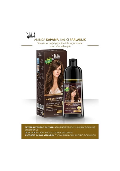 Açık Kahve Light Brown Saç Şampuanı 5.0 300 Ml & Vitamin İçerikli