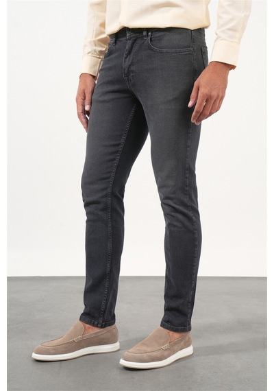 İmza Füme 5 Cep Slim Fit Casual Pamuklu Denim Pantolon 1023260170 Antrasit