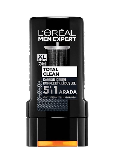L'Oreal Paris Men Expert Total Clean 5'i 1 Arada Kömürlü Duş Jeli 3 x 300 ML