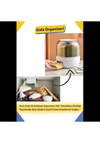 Dönebilen Kuru Gıda Ve Bakliyat Organizeri Çok Renkli