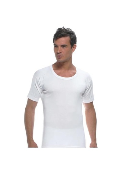 6 Adet Gümüş Erkek Büyük Beden Ribana Bisiklet Yaka Fanila Atlet-Beyaz-4Xl Beyaz