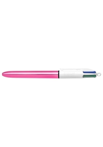 4 Colours Shine Pembe Gövde Tükenmez Kalem 12&apos Li Kutu, 4 Renk Mavi, Siyah,yeşil Ve Kırmızı , 1.0 Mm. Uç -