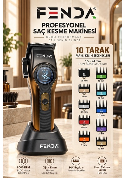 Fenda Profesyonel Saç Kesme Makinesi Altın