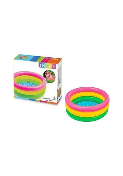 57107 Renkli Şişme Taban 3 Bölme Havuz 61cm