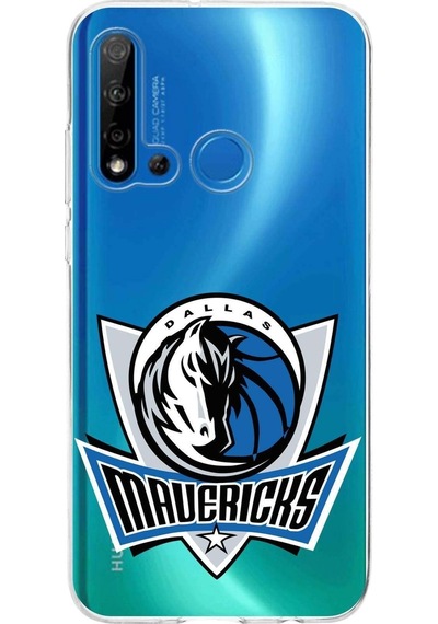 Huawei P20 Lite 2019 Uyumlu Kapak Dallas Mawericks Tasarımlı Şeffaf Silikon Kılıf Şeffaf