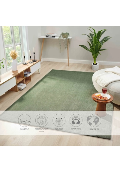 Seyran Halı Bali 4500 Yeşil Mikro Polyester Yolluk