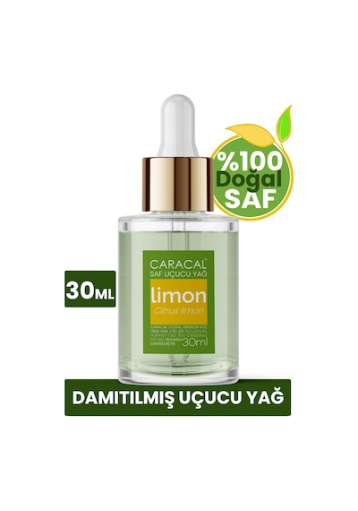Caracal Saf Limon Kabuğu Yağı Limon Uçucu Yağı Limon Yağı 30ml %100 Saf Ve Doğal 30 ML