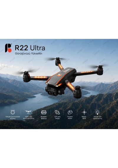 Nvg R22 Ultra Drone Hd Kamera Çift Kameralı Drone Fırçasız Motor Optik Akış Sabitleme Uzaktan Kumandalı Drone