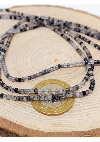 Rutil Kuvars Taşı Rondela Faset Kesim Dizi 2,5 1,5mm Altın