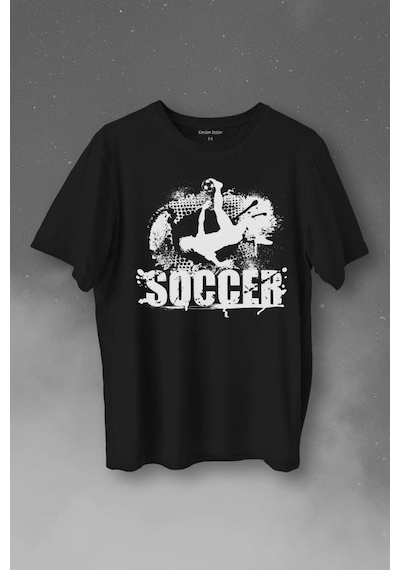 Soccer Röveşata Gol Atan Futbolcu Taktik Baskılı Tişört Unisex T-shirt 001