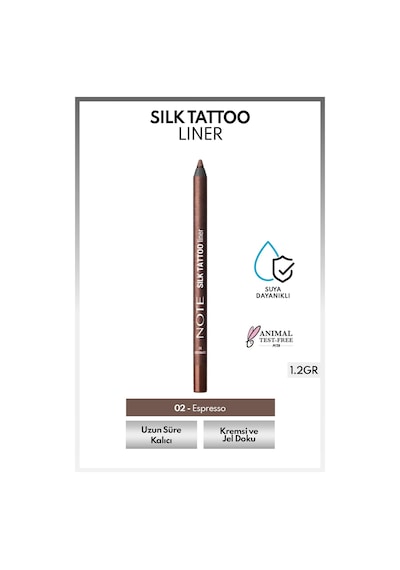 Silk Tattoo Liner Suya Dayanıklı İpeksi Jel Göz Kalemi - 02 Espresso - Kahverengi (Işıltılı)