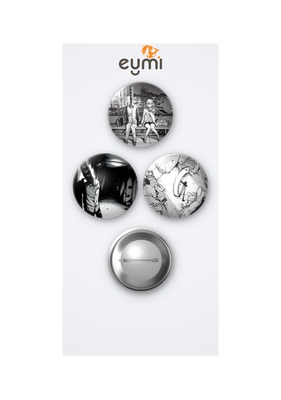 İyi Geceler Punpun 3'lü Metal Rozet Seti 58mm İğneli Buton Çanta Yaka Rozeti Çok Renkli
