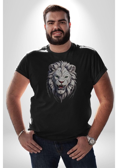 Siyah Kaplan Kükreme Unisex Unisex Siyah Organik Baskılı T-shirt Penye Yüksek Kalite Siyah