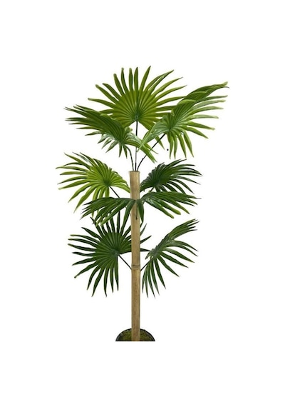 Yapay Ağaç Fanpalm 8yaprak 85 45cm Yelpaze Palmiye Siyah Aleminyum Saksı