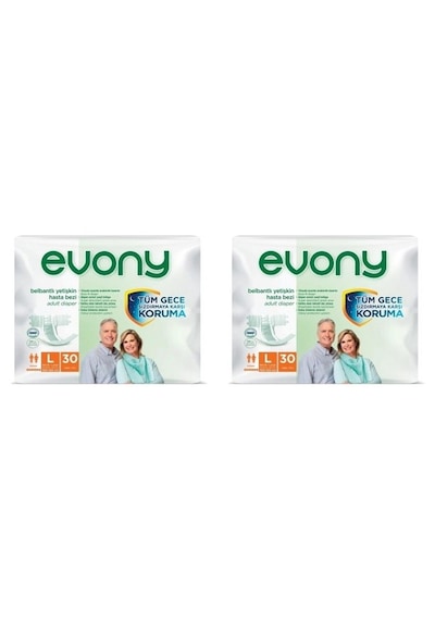 Evony Belbantlı Yetişkin Hasta Bezi Large 60 Adet 2x30 Paket L