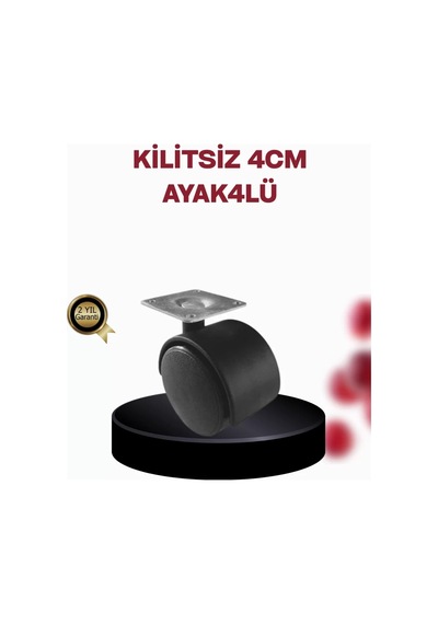 Home 4 Cm Döner Ayak Kilitsiz 4 Adet Mobilya Ve Sehpa Ayağı Çok Renkli