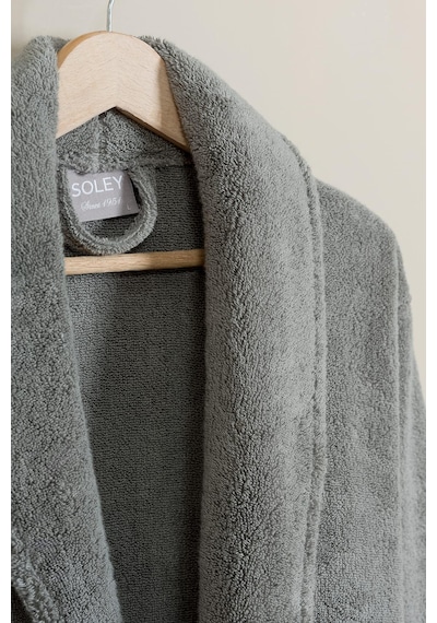 Soley Hermoso %100 Pamuk Ultra Yumuşak Unisex Bornoz Gri