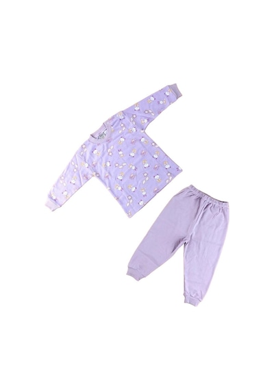 Kız Çocuk Tavşanlı Pijama-12486 Lila