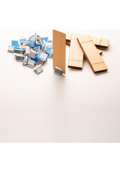 Ahşap Mum Fitili + Yapışkanlı Sehpa - 40 Adet 30mm X 100mm X 0,5mm