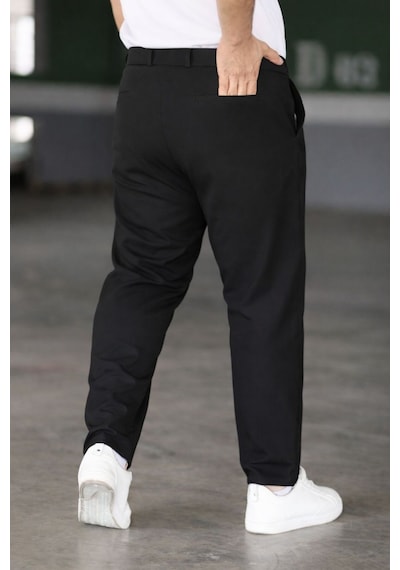 Bürke Erkek Siyah Renk Kaliteli Battal Büyük Beden Kumaş Pantolon (100-135 kg battal beden 40-42-44)