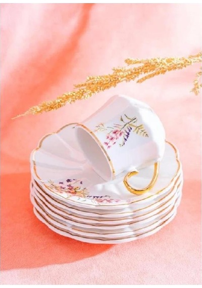 Acar Ykg-05988 Isolde 6lı Kahve Fincan Takımı Bej